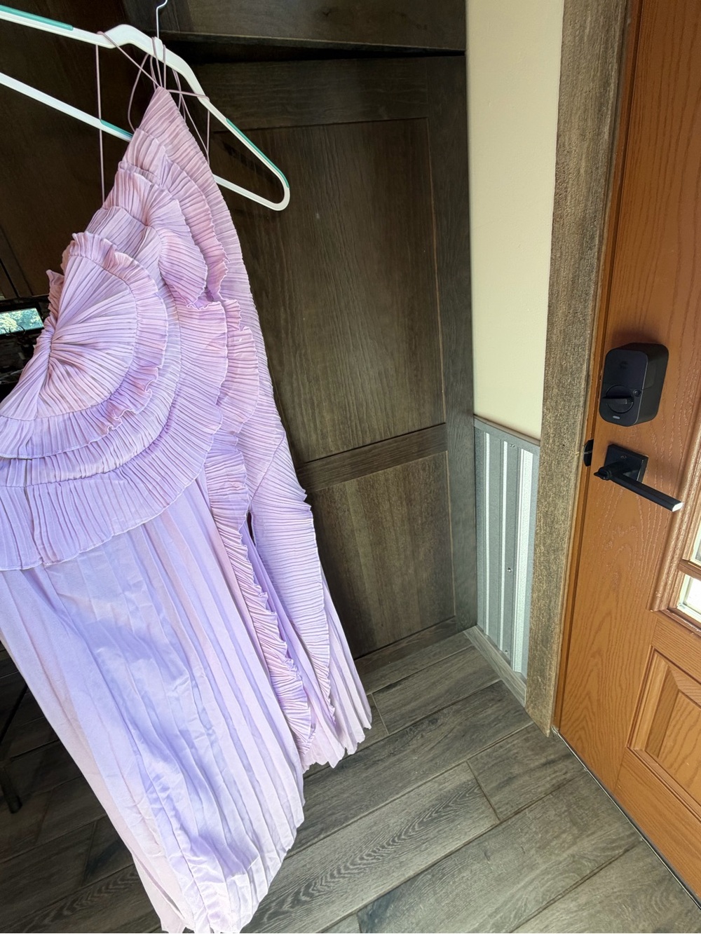 Lilac Pleated Ruffle Wedding Dress - Women's Formal Gown